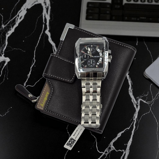 MEGIR Premium Chronograph Watch + Baellerry Leather Wallet – Luxury Gift Combo for Men