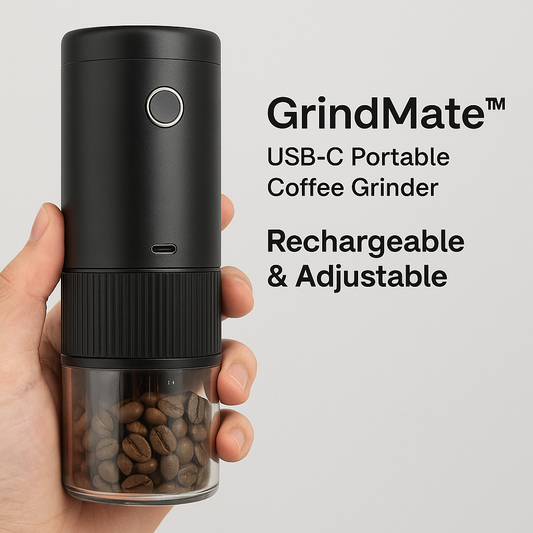 GrindMate™ – USB-C Rechargeable Portable Coffee Grinder